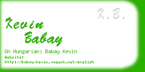 kevin babay business card